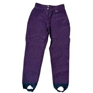 Head Vintage Tribal Ski Pants Purple Wool 10 Retro 80s Stirrup Snowcore USA Made